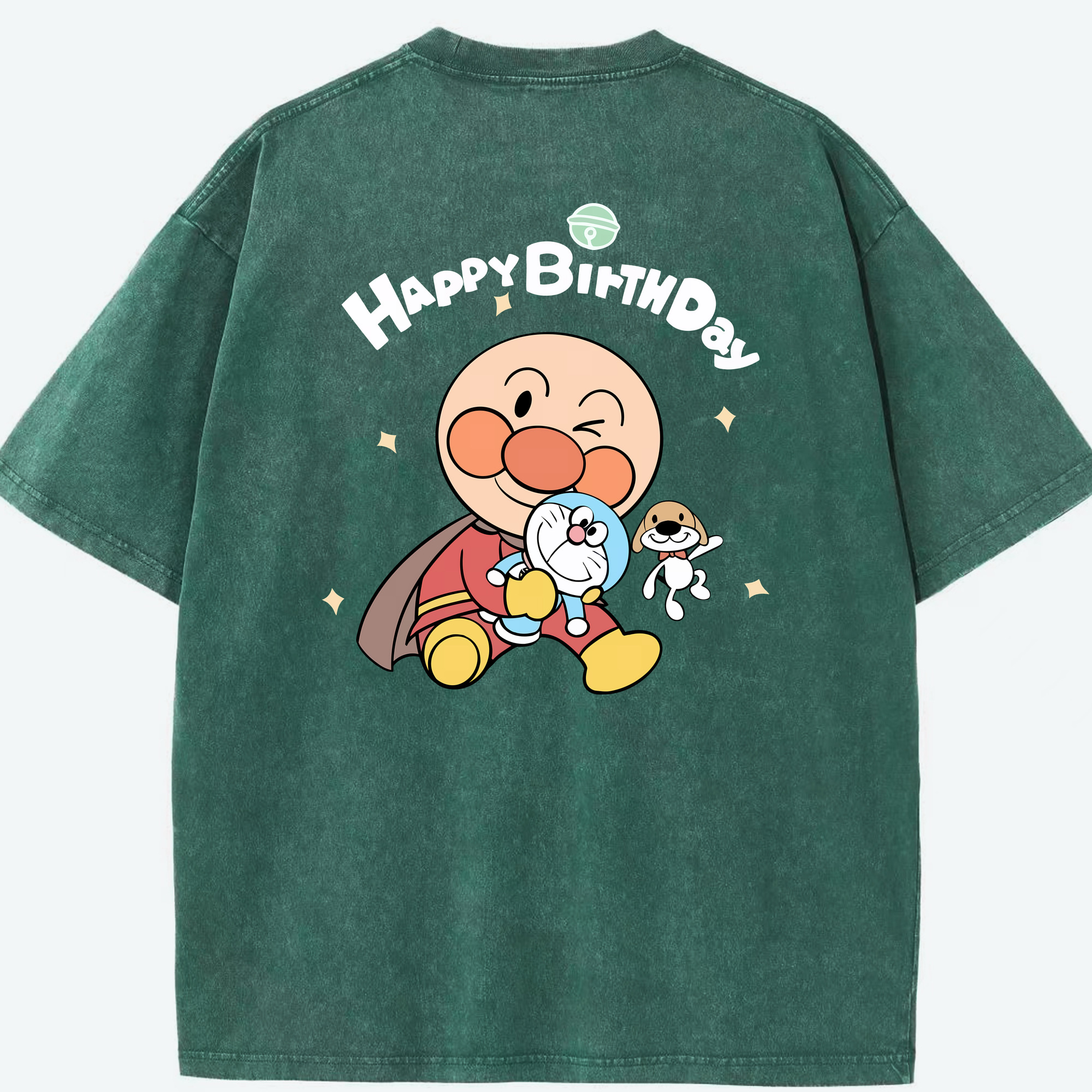 （画像用） アンパンマン Anpanman 綿100% ヴィンテージ風 半袖Tシャツ（背面プリント）